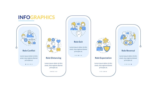 Plantilla de infografía de vector de concepto de función social