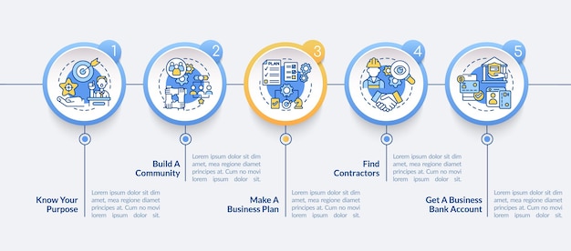 Plantilla de infografía de vector de consejos de impulso de pequeñas empresas