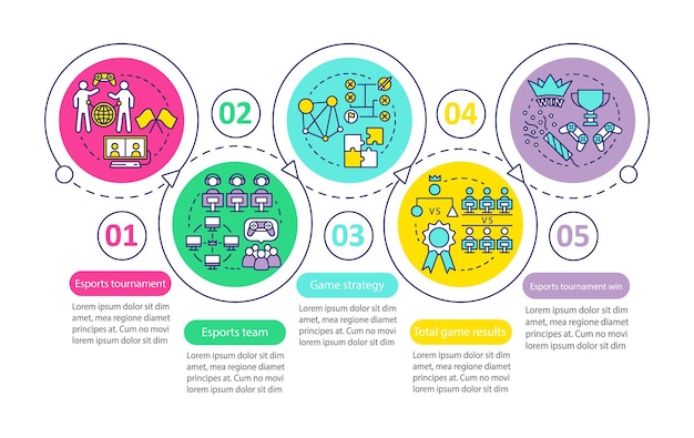 Plantilla de infografía de vector de torneo de esports