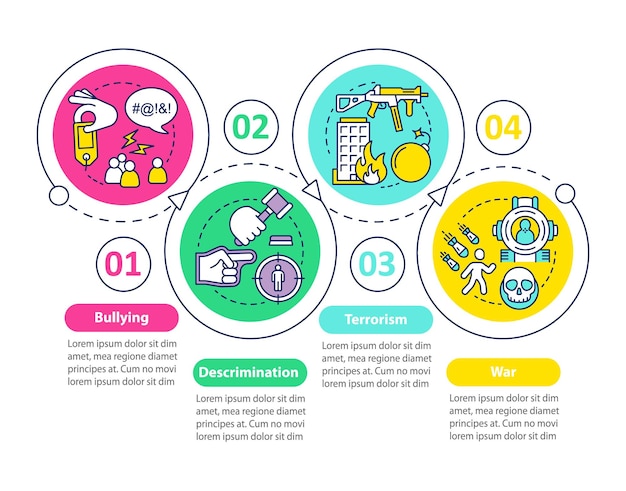 Plantilla de infografía de vector de violencia social