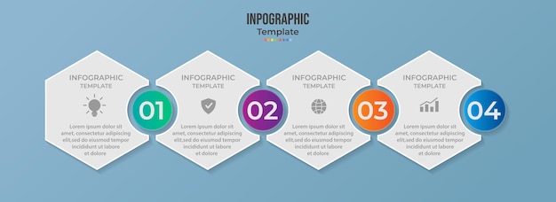 Plantilla de infografía vectorial 4 opciones