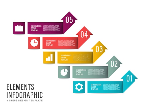 plantilla de infografía vectorial de flecha hacia arriba