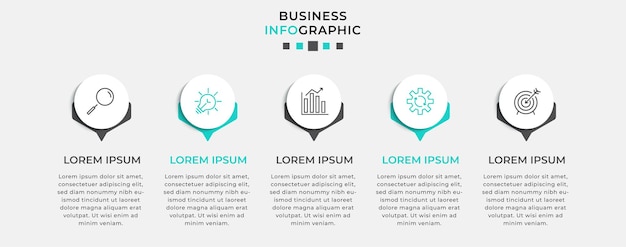plantilla de infografía vectorial con iconos y 5 opciones o pasos Infografías para el concepto de negocio