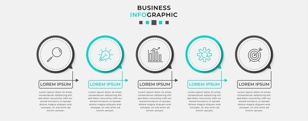 plantilla de infografía vectorial con iconos y 5 opciones o pasos Infografías para el concepto de negocio
