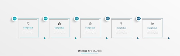 Plantilla de infografía vectorial de negocios con 5 opciones o pasos