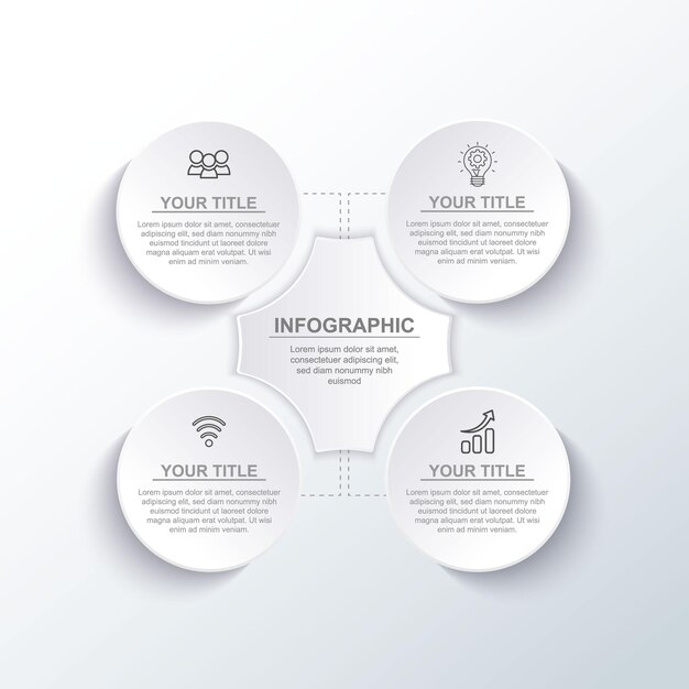 Plantilla de infografía vectorial para negocios o presentación