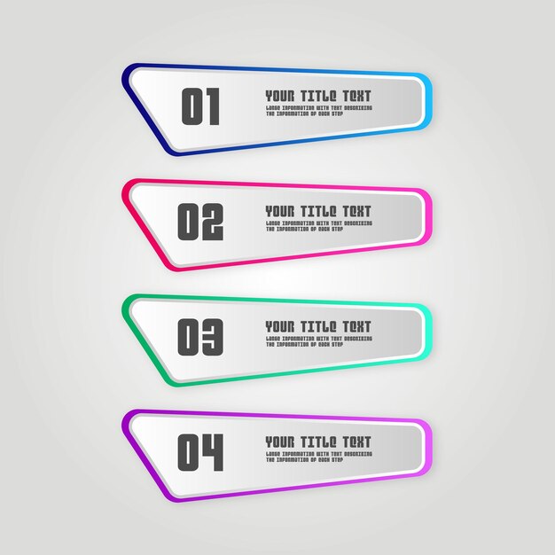 plantilla de infografía vectorial placas de colores para su información