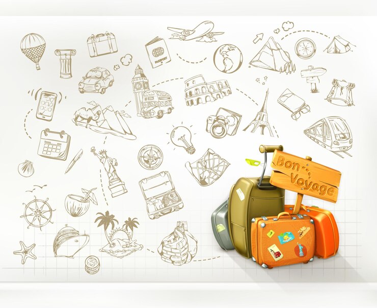 Vector plantilla de infografía de viaje con maletas