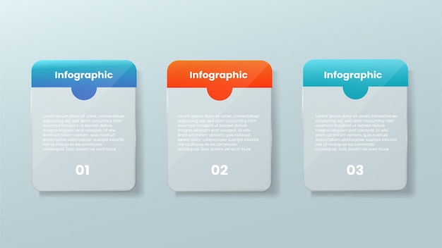 Plantilla de infografía de vidrio degradado para presentaciones de negocios web