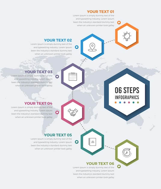 Plantilla de infografías con 06 pasos