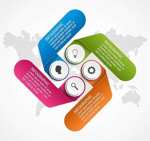 Plantilla de infografías con cintas.