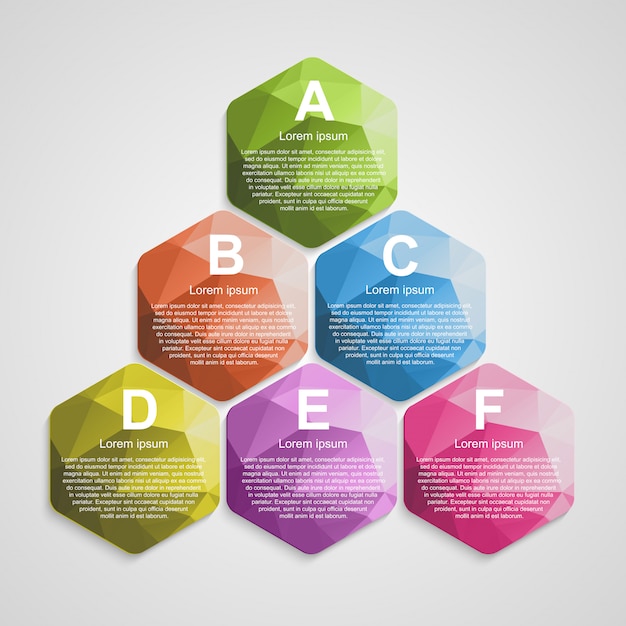 Plantilla de infografías de hexágono abstracto.