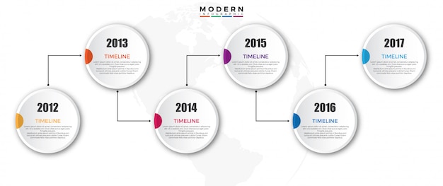 Plantilla de infografías de línea de tiempo con año