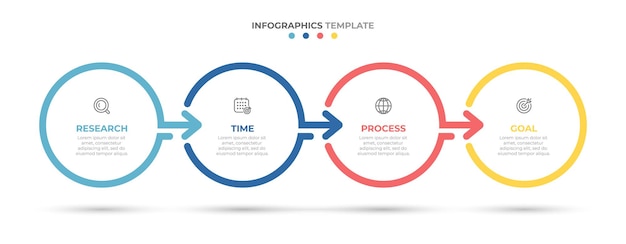 Plantilla de infografías de línea de tiempo