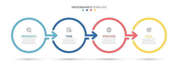 Vector plantilla de infografías de línea de tiempo