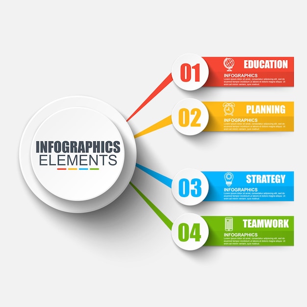 Plantilla de infografías de negocios 3d