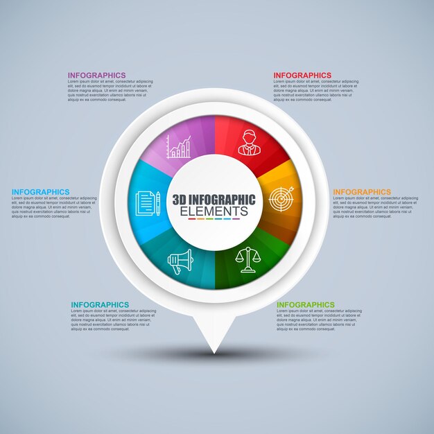Vector plantilla de infografías de negocios 3d