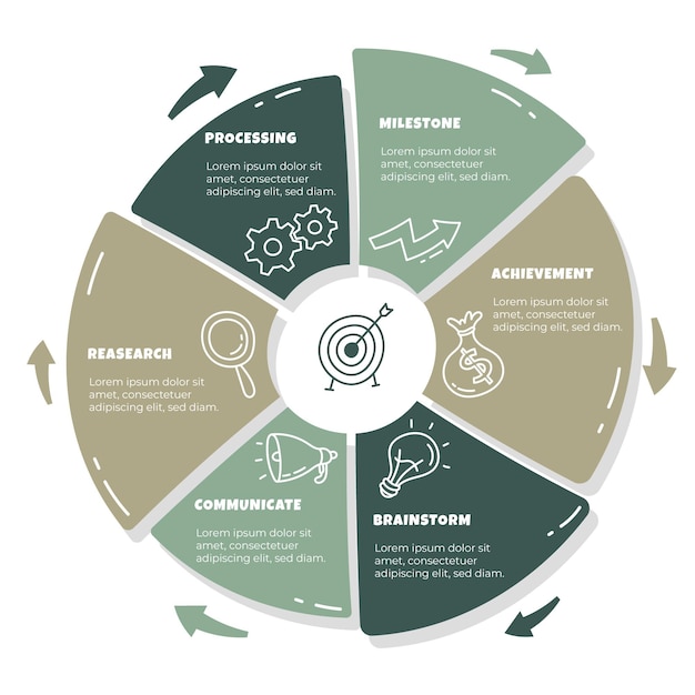 Vector plantilla de infografías de negocios dibujadas a mano