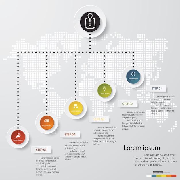 Plantilla de infografías de negocios de presentación moderna 5 opciones