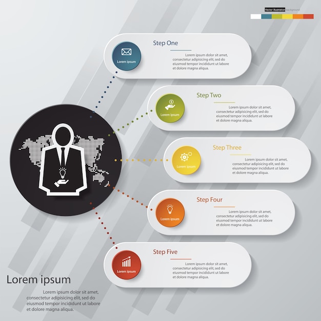 Plantilla de infografías de negocios de presentación moderna 5 opciones
