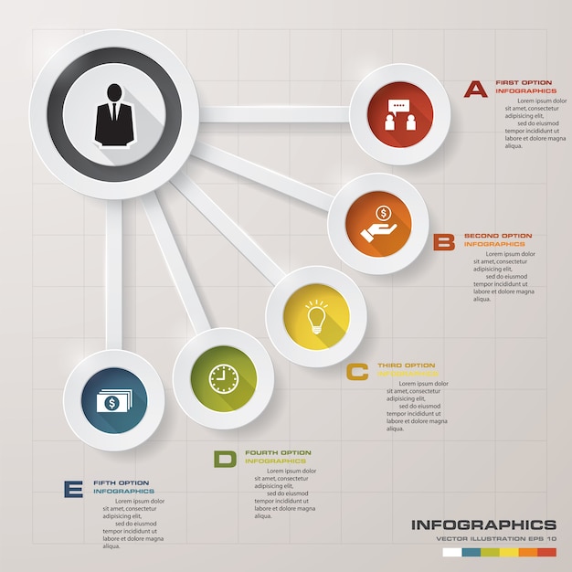 Plantilla de infografías de negocios de presentación moderna 5 opciones