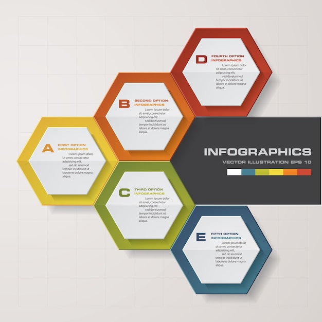 Plantilla de infografías de negocios de presentación moderna 5 opciones