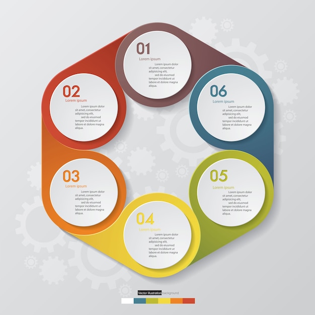 Plantilla de infografías de negocios de presentación moderna 6 opciones