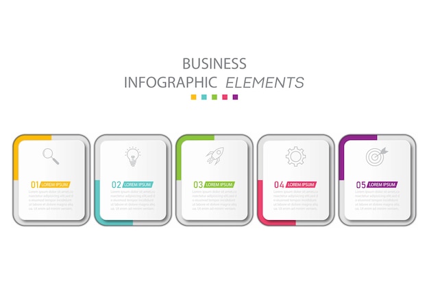 Plantilla de infografías de negocios de presentación con opciones.
