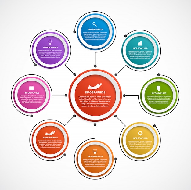 Plantilla de infografías de opciones abstractas.