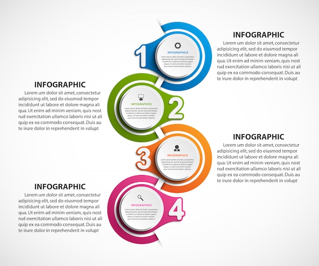 Plantilla de infografías de opciones abstractas.