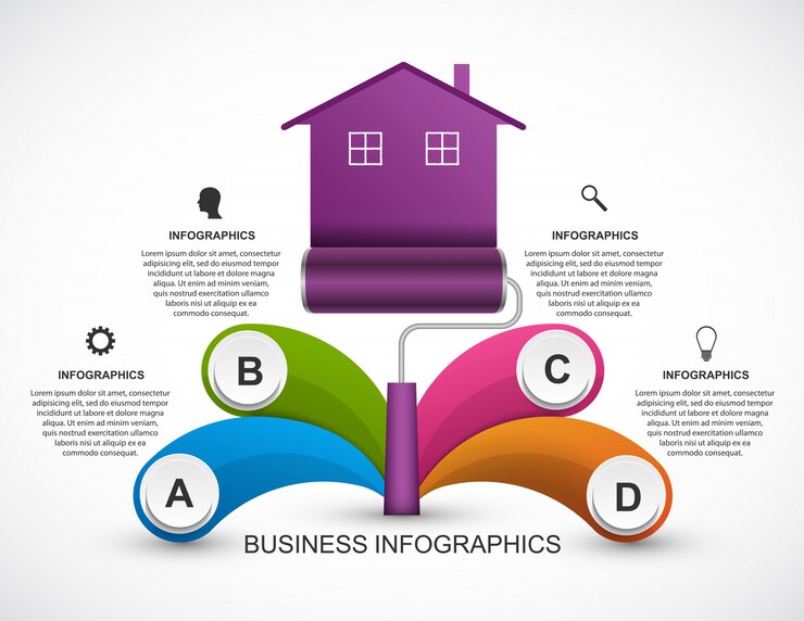 Vector plantilla de infografías de opciones abstractas.