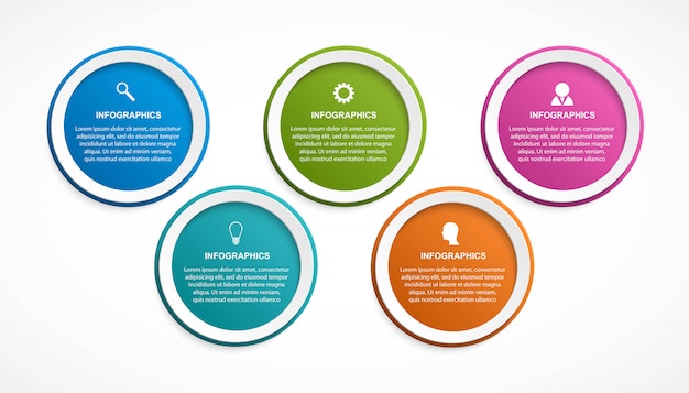 Plantilla de infografías de opciones abstractas.