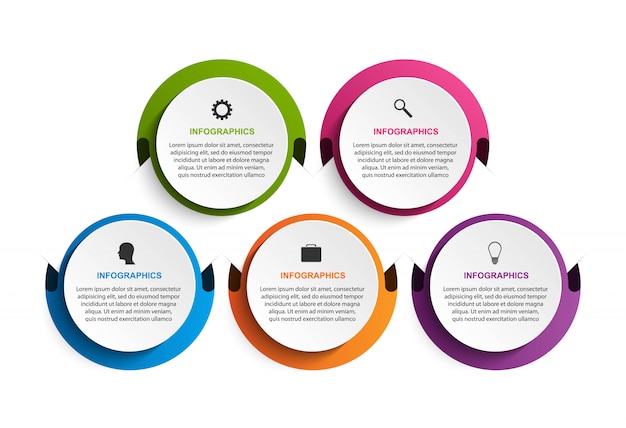 Plantilla de infografías de opciones abstractas.