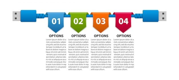 Plantilla de infografías de opciones abstractas.