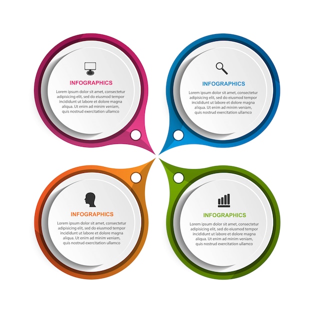 Plantilla de infografías de opciones abstractas.