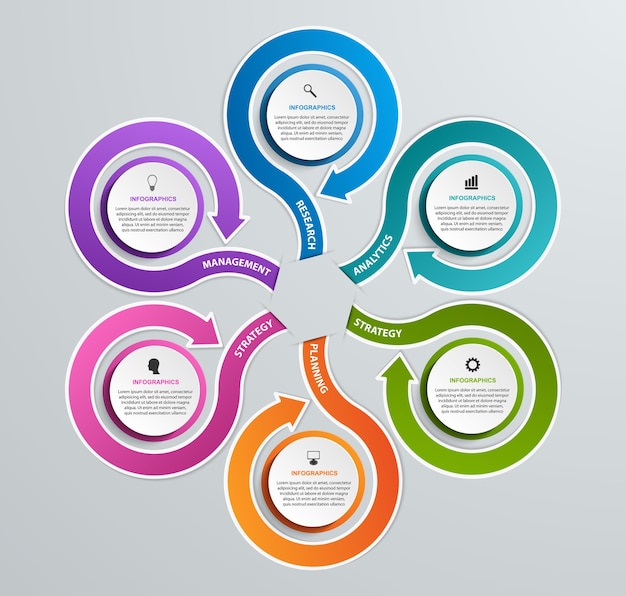 Plantilla de infografías de opciones abstractas.