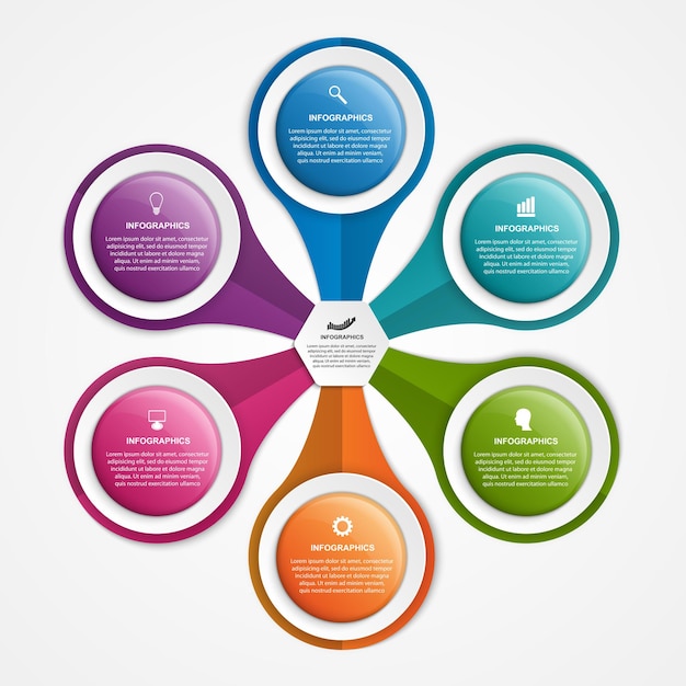 Plantilla de infografías de opciones abstractas