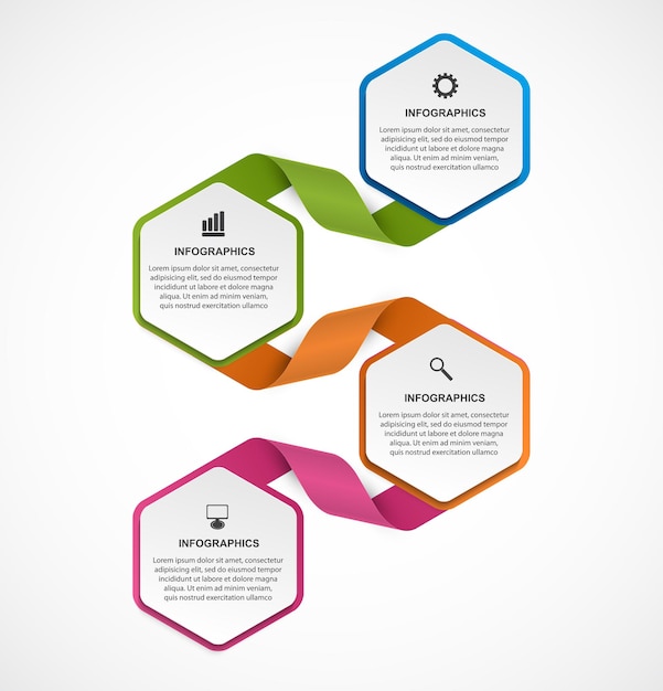 Plantilla de infografías de opciones abstractas.