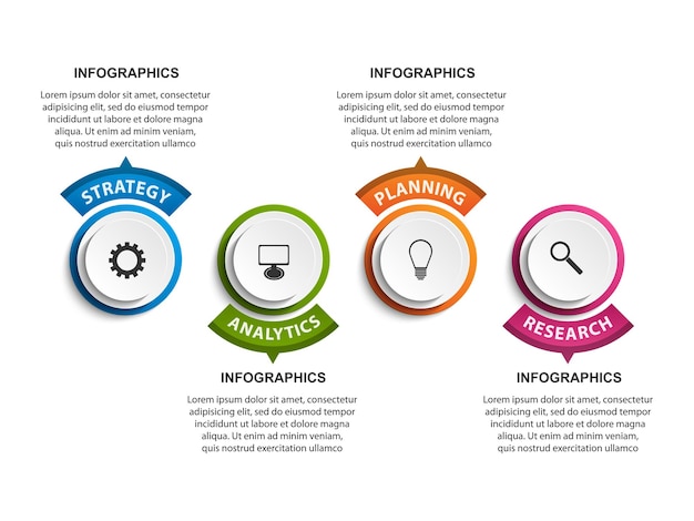 Plantilla de infografías de opciones abstractas.