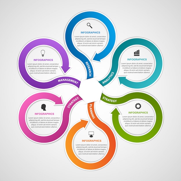 Plantilla de infografías de opciones abstractas.