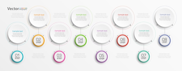 Plantilla de infografías con opciones, pasos o procesos.