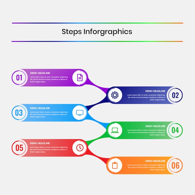 Plantilla de infografías de pasos