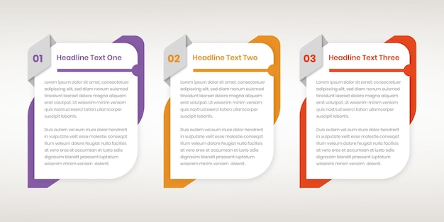 Plantilla infográfica abstracta de presentación de concepto o proceso con texto largo