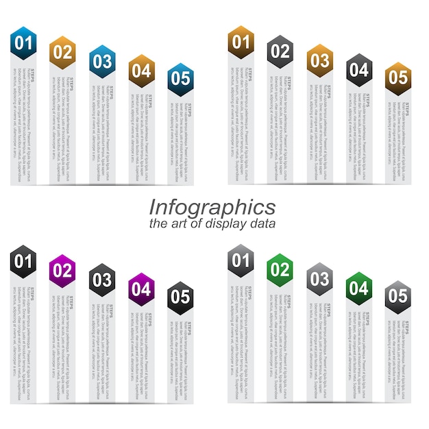 Plantilla infográfica de colección para visualización y clasificación de datos modernos y estadísticas