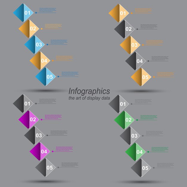 Plantilla infográfica de colección para visualización y clasificación de datos modernos