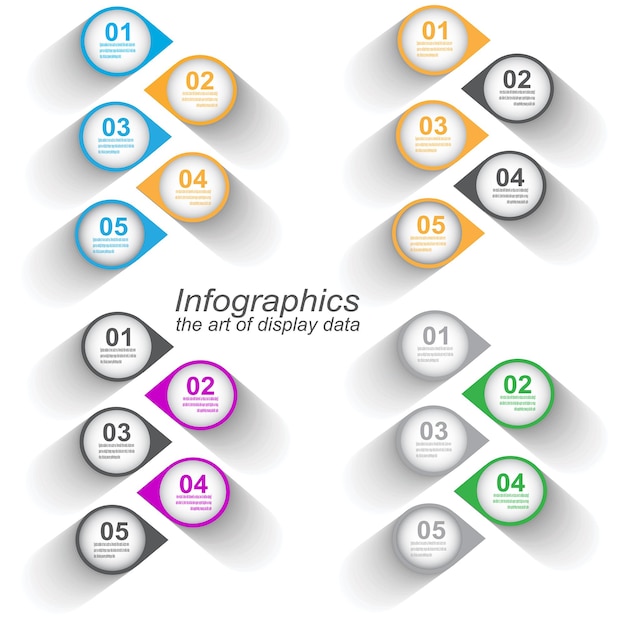 Plantilla infográfica de colección para visualización y clasificación de datos modernos