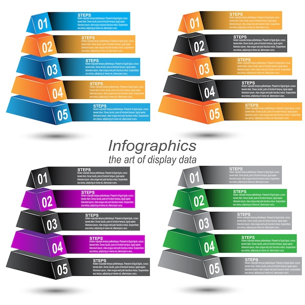 Plantilla infográfica de colección para visualización y clasificación de datos modernos