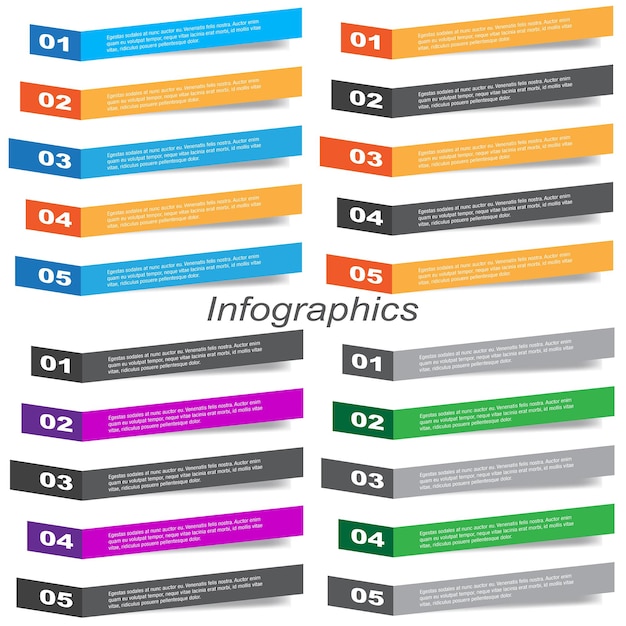 Plantilla infográfica de colección para visualización y clasificación de datos modernos