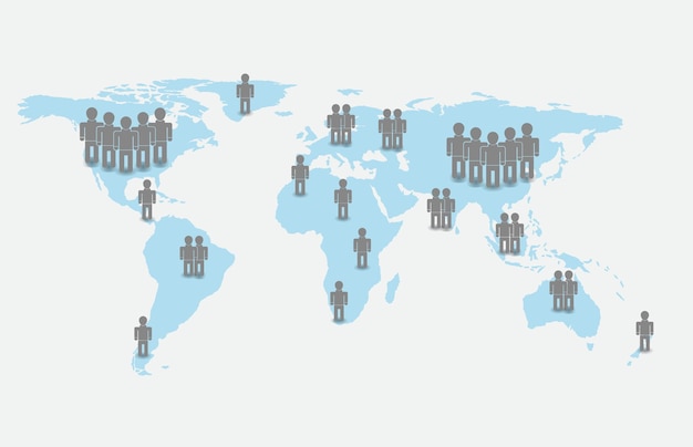 Plantilla infográfica de conexión de personas población mundial social