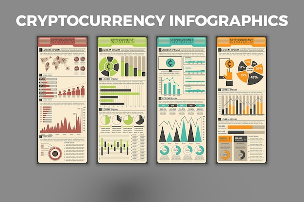 Plantilla infográfica de criptomonedas